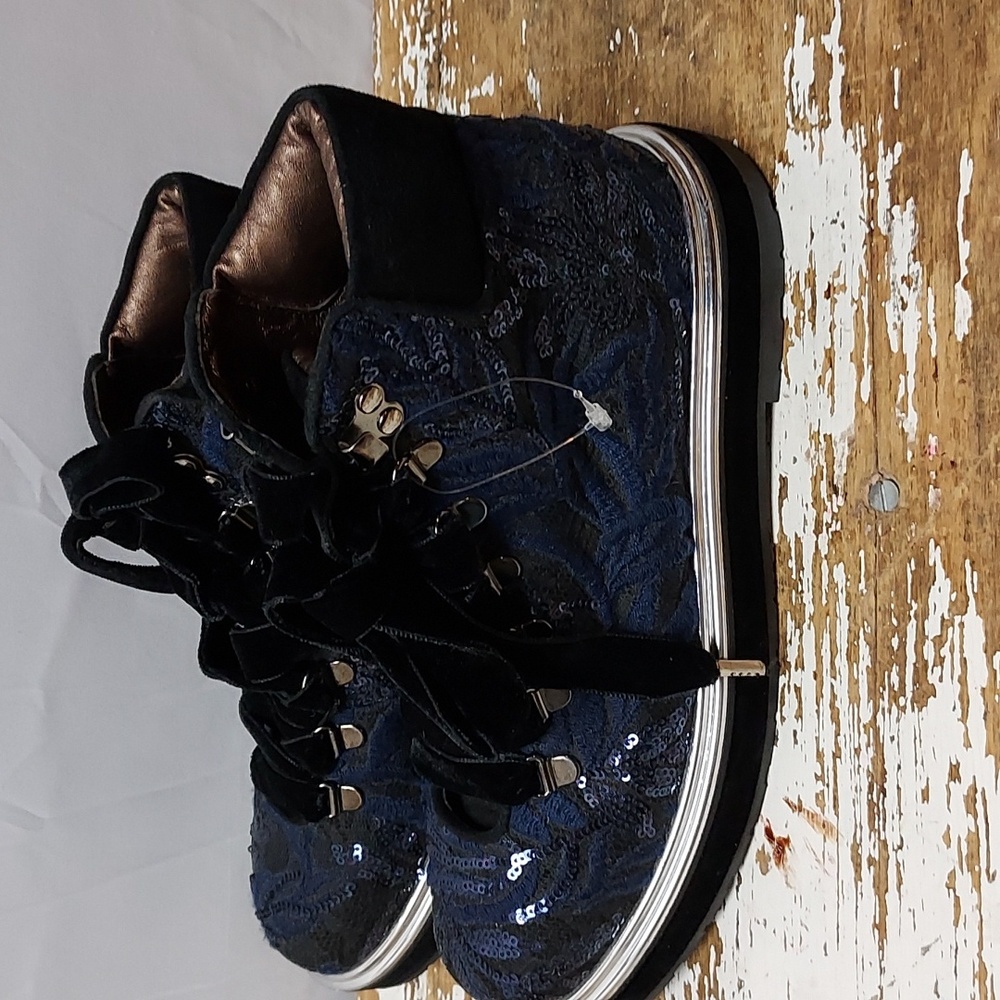 Women's Agl Ankle Boot Velvet Leather Sequins Combat … Gem